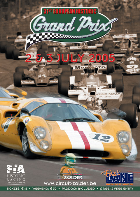 European Historic Grand Prix - Zolder:Tijdschema 2 en 3 juli