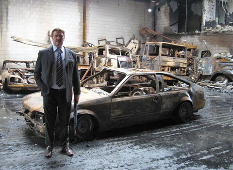 Opel Monza van Peter Fontijn uitgebrand