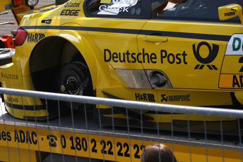 DTM R1 Glock afgebroken wiel