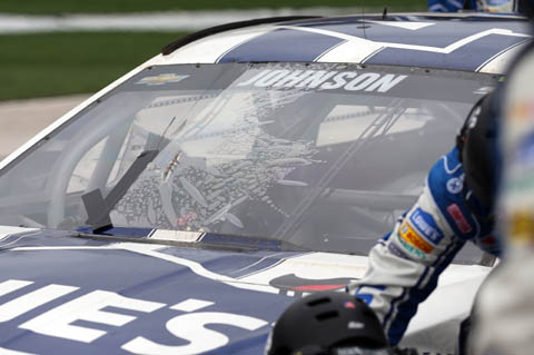 NASCAR TMS 040714 Johnson Windshield