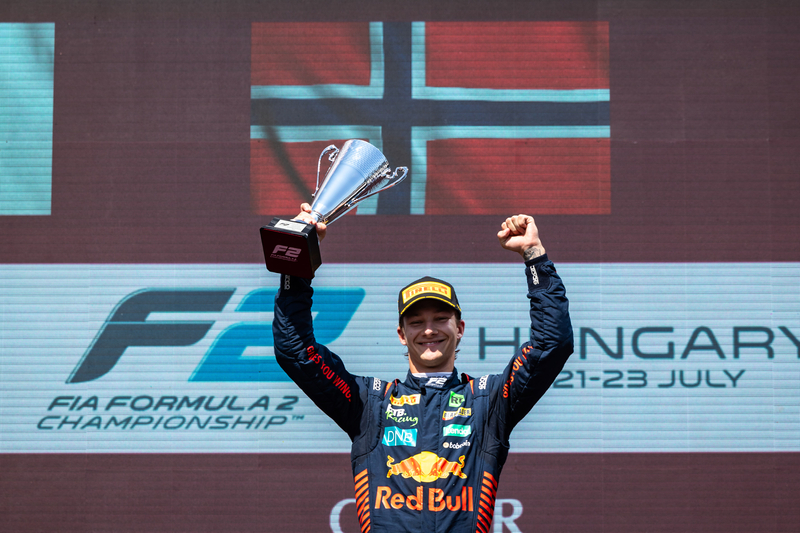 BUDAPEST (HUN), JUL 20 - 23 2023: Hungarian GP at the Hungaroring. Dennis HAUGER #01 MP Motorsport / Red Bull Junior Team.© 2023 Sebastiaan Rozendaal / Dutch Photo Agency