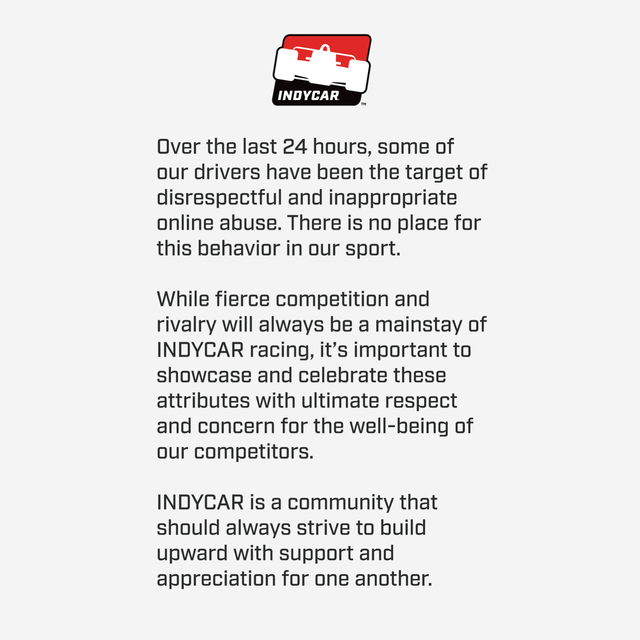 Indycar boodschap