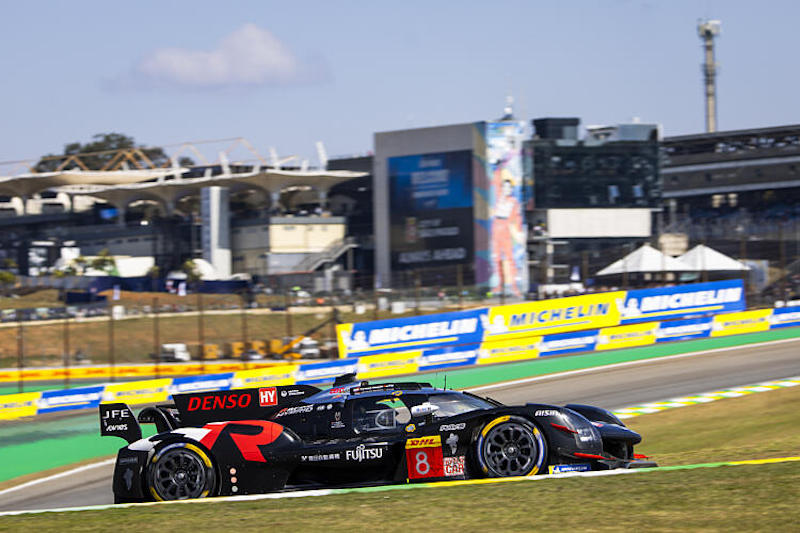08 BUEMI Sébastien (swi), HARTLEY Brendon (nzl), HIRAKAWA Ryo (jpn), Toyota Gazoo Racing, Toyota GR010 - Hybrid #08, Hypercar, action during the 2024 Rolex 6 Hours of Sao Paulo, 5th round of the 2024 FIA World Endurance Championship, from July 12 to 14, 2024 on the Autódromo José Carlos Pace in Interlagos, Brazil - Photo Julien Delfosse / DPPI
