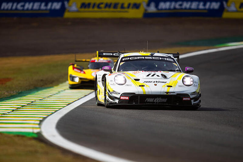 91 LIETZ Richard (aut), SCHURING Morris (nld), SHAHIN Yasser (aus), Manthey EMA, Porsche 911 GT3 R #91, LM GT3, action during the 2024 Rolex 6 Hours of Sao Paulo, 5th round of the 2024 FIA World Endurance Championship, from July 12 to 14, 2024 on the Autódromo José Carlos Pace in Interlagos, Brazil - Photo Javier Jimenez / DPPI