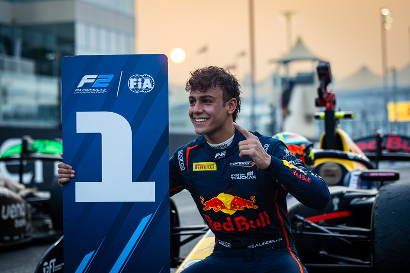 Abu Dhabi (UAE), DEC 04-07 2025 - Abu Dhabi Grand Prix 2025 at Yas Marina Circuit. Arvid LINDBLAD #04 Campos Racing F2, Red Bull Junior Team. © 2025 Dutch Photo Agency