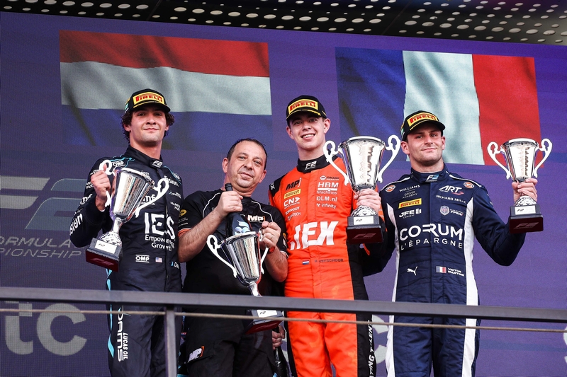 Jeddah (SAU) April 17 - 20, 2025 - Grand Prix of Saudia Arabia at Jeddah Corniche Circuit. Podium race 2. © 2025 Dutch Photo Agency.