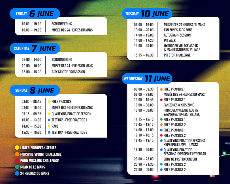 tijdschema le mans helft 1