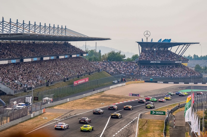 DTM, 11. + 12. Rennen Nürburgring 2026 #130 Lamborghini Temerario GT3, ABT Sportsline: Luca Engstler, #90 Porsche 911 GT3 R (992), Manthey: Ricardo Feller, #7 Aston Martin Vantage AMR GT3 EVO, Comtoyou Racing: Nicki Thiim, #84 Mercedes-AMG GT3 EVO, Landgraf Motorsport: Tom Kalender, #14 Ferrari 296 GT3 EVO, EMIL FREY RACING: Matteo Cairoli - picture by Gruppe C Photography