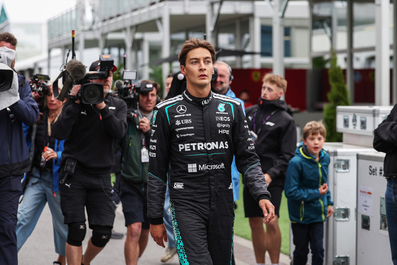 Canadian Grand Prix, Sunday, Getty Images MONTREAL, QUEBEC - MAY 24: George Russell of Great Britain and Mercedes AMG Petronas F1 Team walks in the Pitlane after retiring during the F1 Grand Prix of Canada at Circuit Gilles-Villeneuve on May 24, 2026 in Montreal, Quebec. (Photo by Brett Farmer/LAT Images)