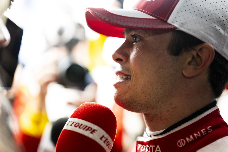 DE VRIES Nyck (nld), Toyota Racing, Toyota TR010 Hybrid #07, Hypercar, portrait during the podium of the 24 Hours of Le Mans 2026, 3rd round of the 2026 FIA World Endurance Championship, on June 14, 2026 on the Circuit des 24 Heures du Mans in Le Mans, France - Photo Charly López / DPPI