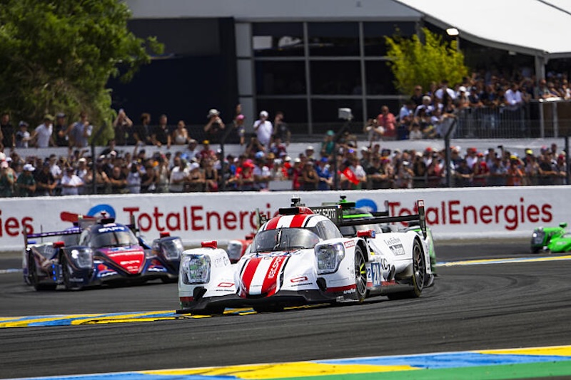28 LAFARGUE Paul (fra), RINICELLA Valerio (ita), VAN UITERT Job (nld), IDEC Sport, Oreca 07 Gibson #28, LMP2, action during the 24 Hours of Le Mans 2026, 3rd round of the 2026 FIA World Endurance Championship, on June 13, 2026 on the Circuit des 24 Heures du Mans in Le Mans, France - Photo Julien Delfosse / DPPI